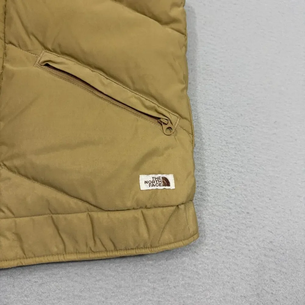 Vintage 70s The North Face Brown Label Down Puffer Vest Small Tan Corduroy USA